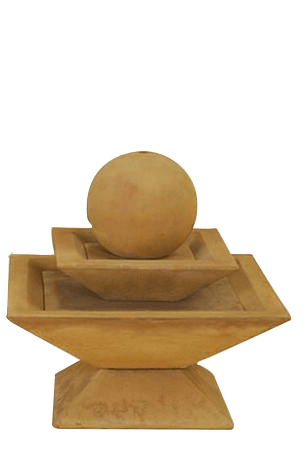 Shallow Two Tier Tapered Square Outdoor Cast Stone Garden Fountain Fountain Tuscan